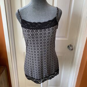 Maurices Black and Gray Lace Trim Blouse